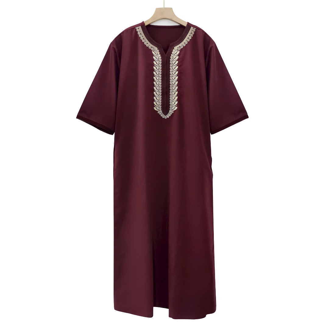 Elegant Moroccan Robe, Subtly Embroidered
