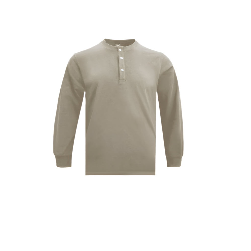 Retro Henley: Slim Fit, Long Sleeve
