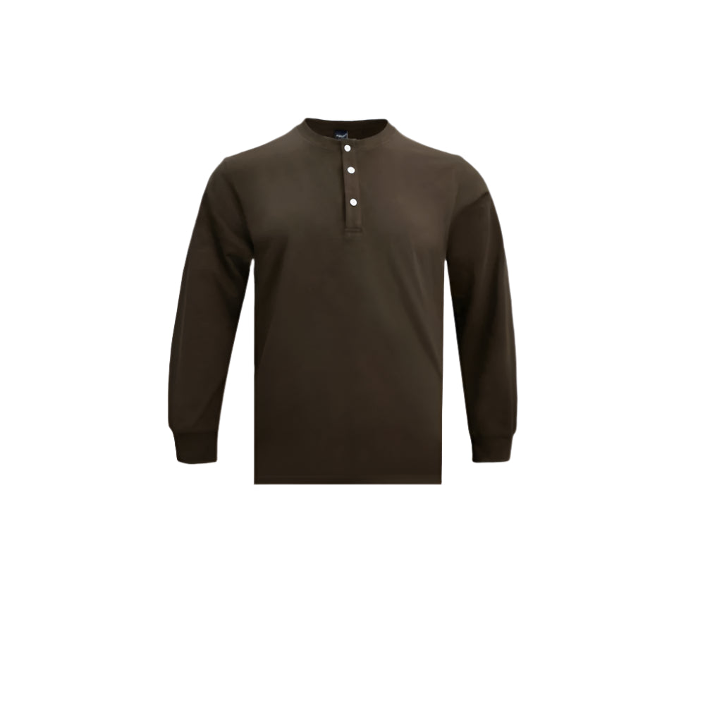 Retro Henley: Slim Fit, Long Sleeve
