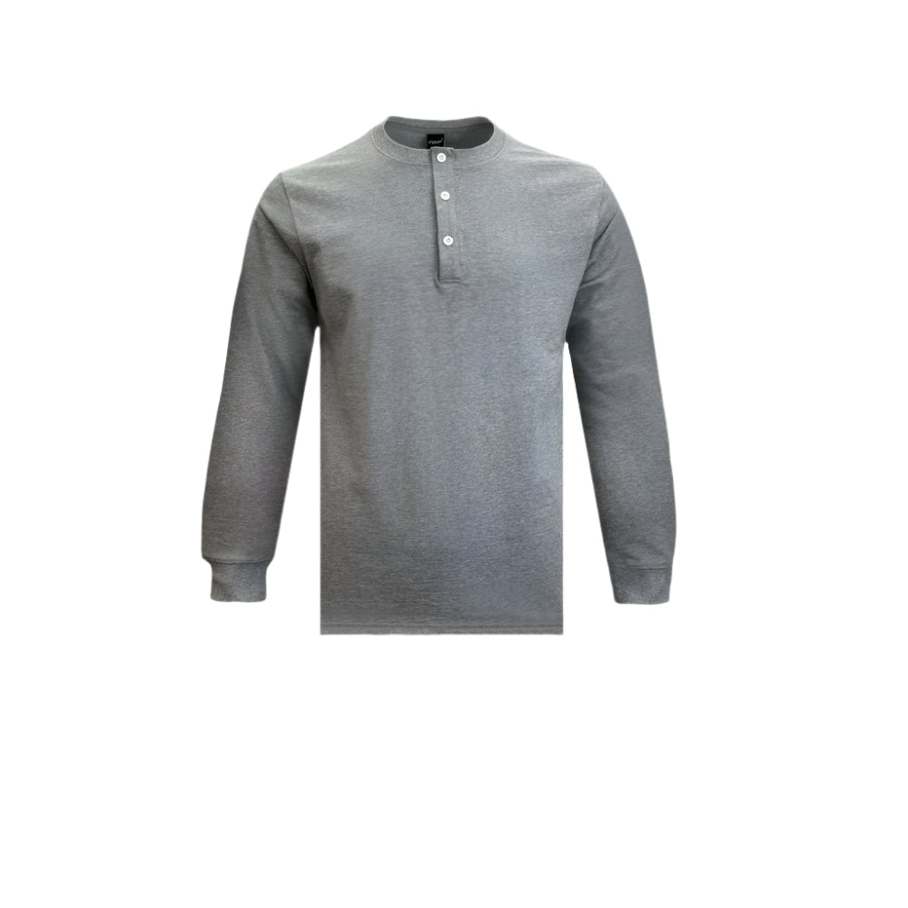 Retro Henley: Slim Fit, Long Sleeve