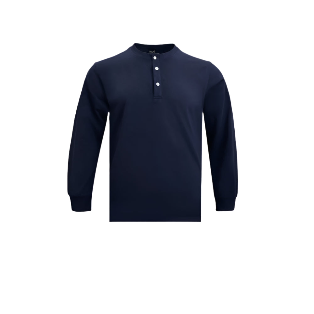 Retro Henley: Slim Fit, Long Sleeve