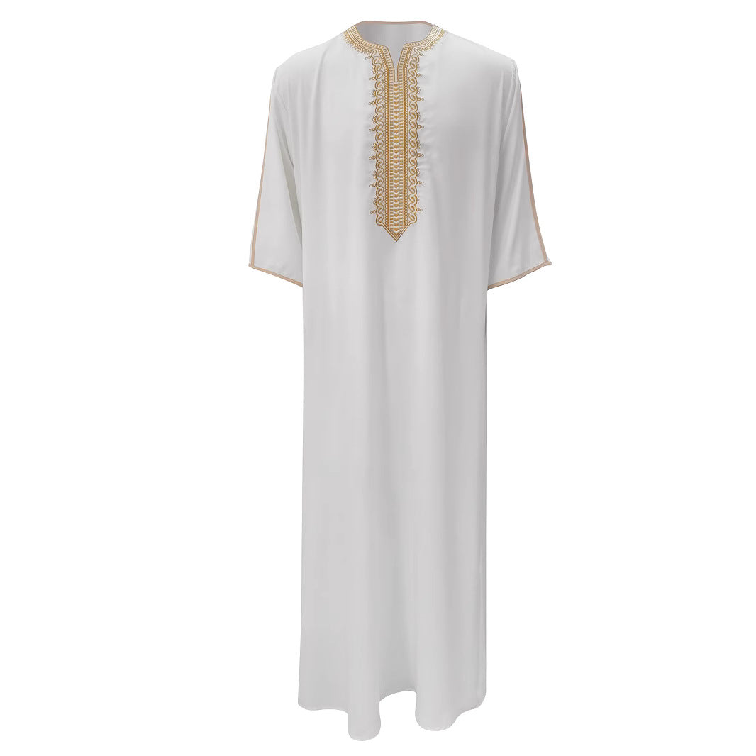 Moroccan Mens' Embroidered Thobe