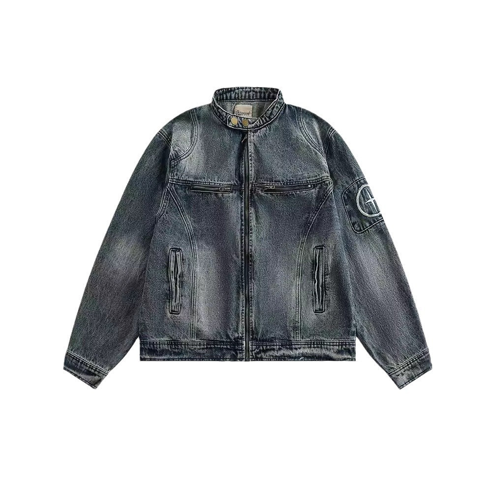 Vintage Unisex Embroidered Denim Jacket