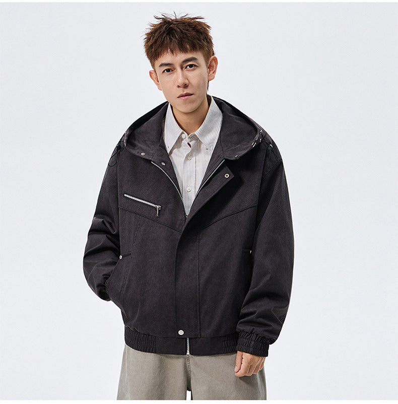 Casual Hooded Zip-Up Jacket