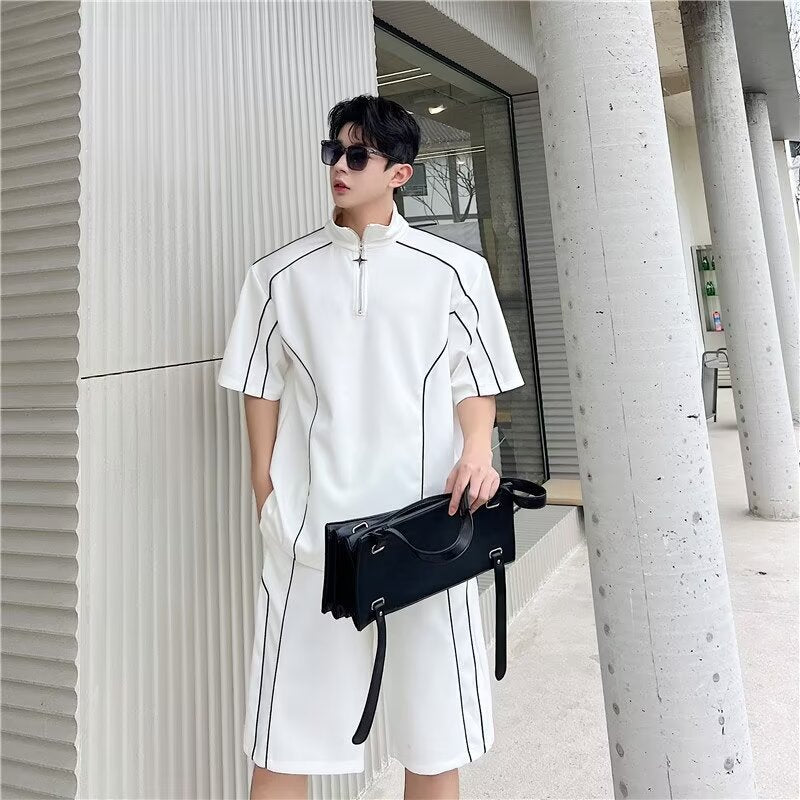 Relaxed Fit Half-Zip Two-Piece Set