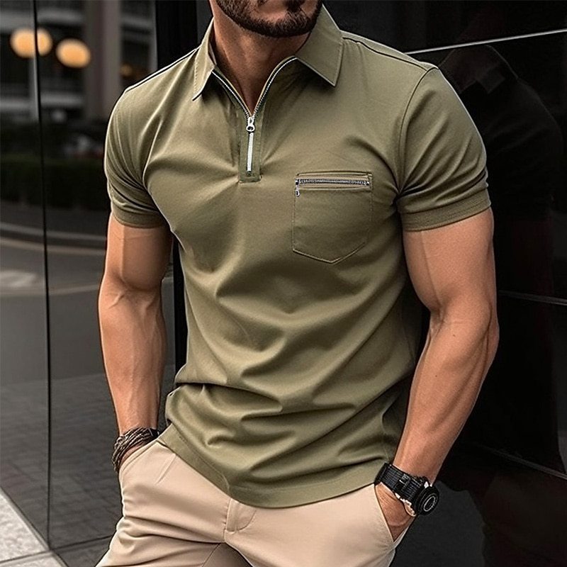 Men's Quarter-Zip Polo Shirt