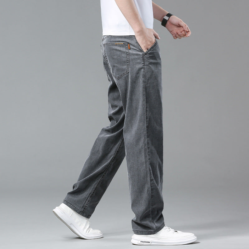 Ice Silk Wide-Leg Jeans
