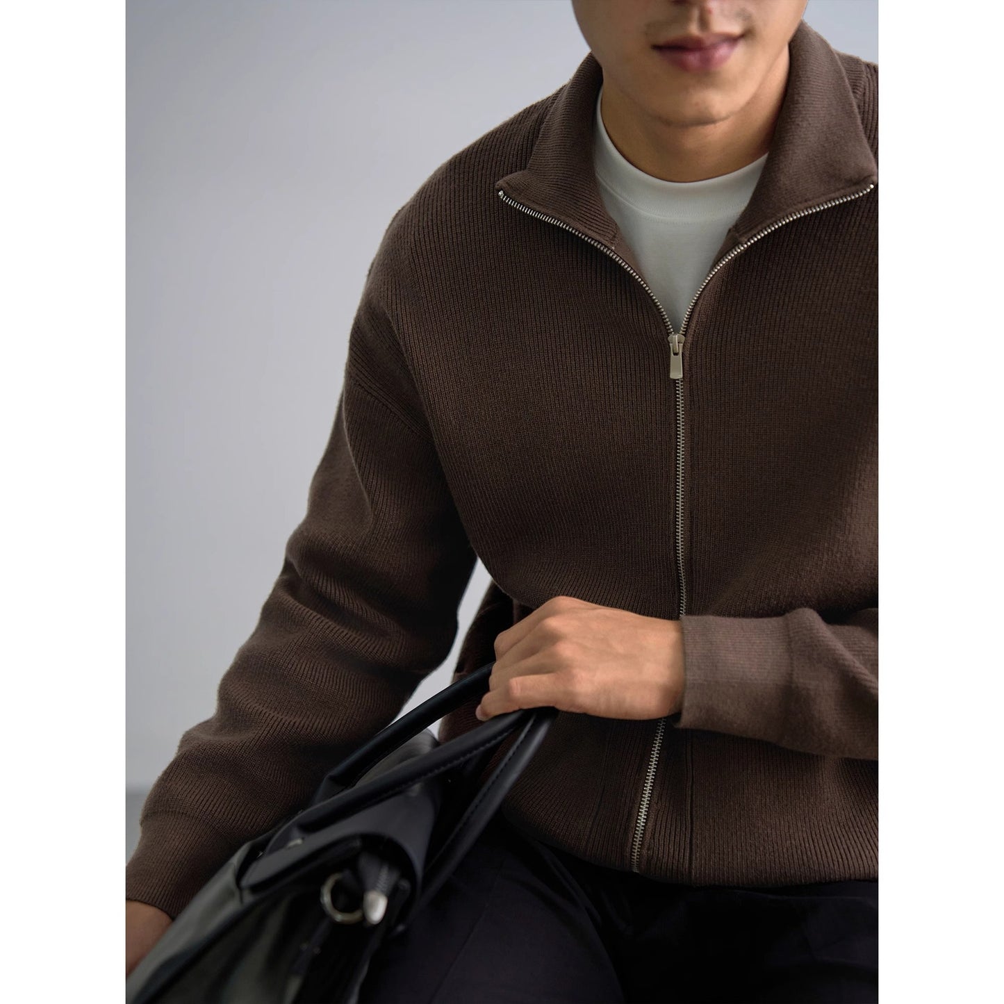 Zip-Up Knit Jacket