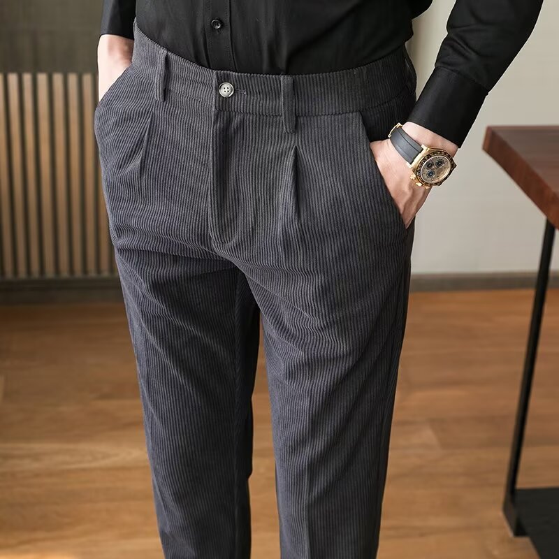 Pleated Corduroy Trousers