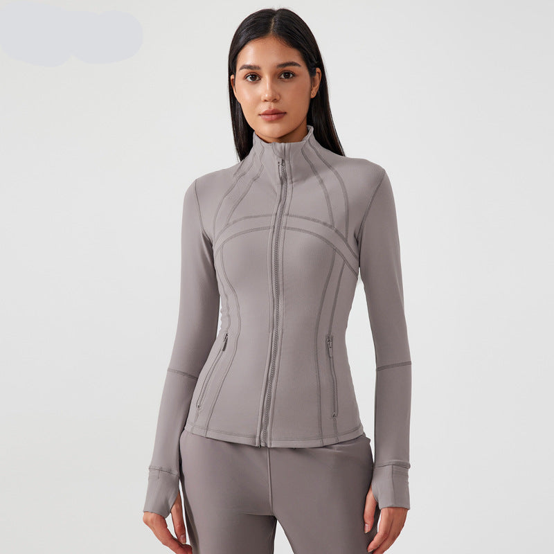 Slim-Fit Stand Collar Sports Jacket