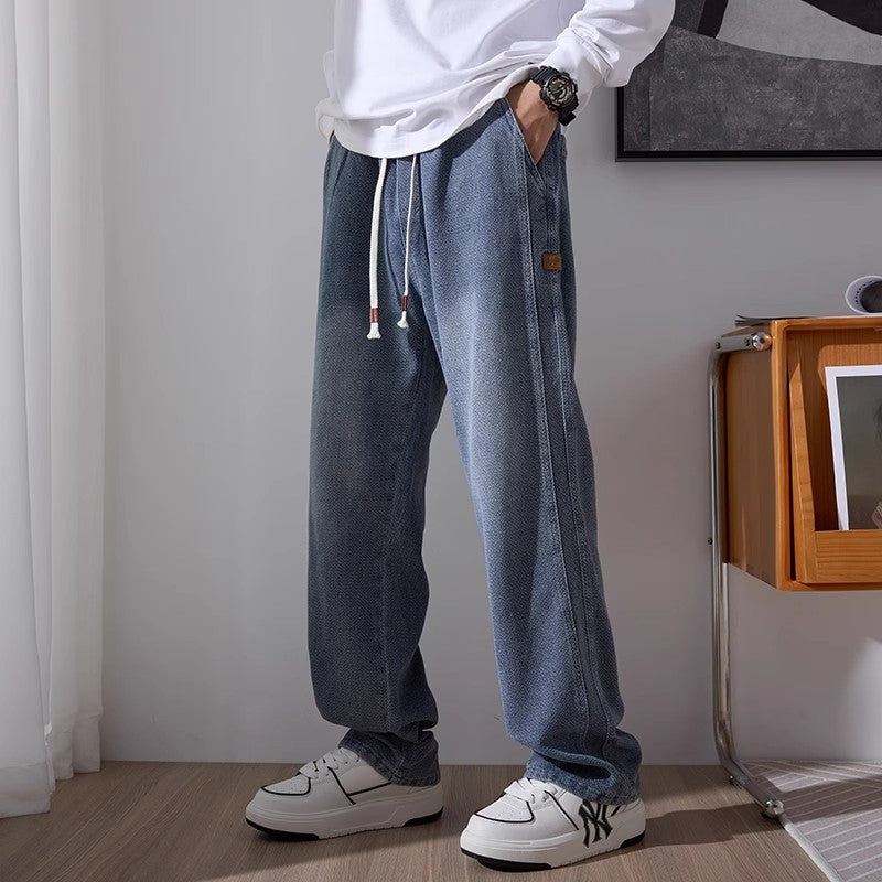 Galaxy-Pattern Wide-Leg Trousers