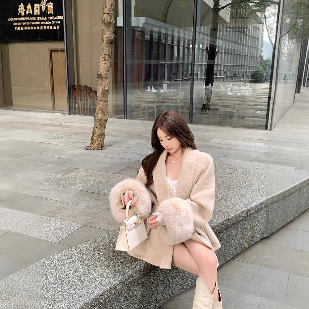 Faux Fur Trim Coat