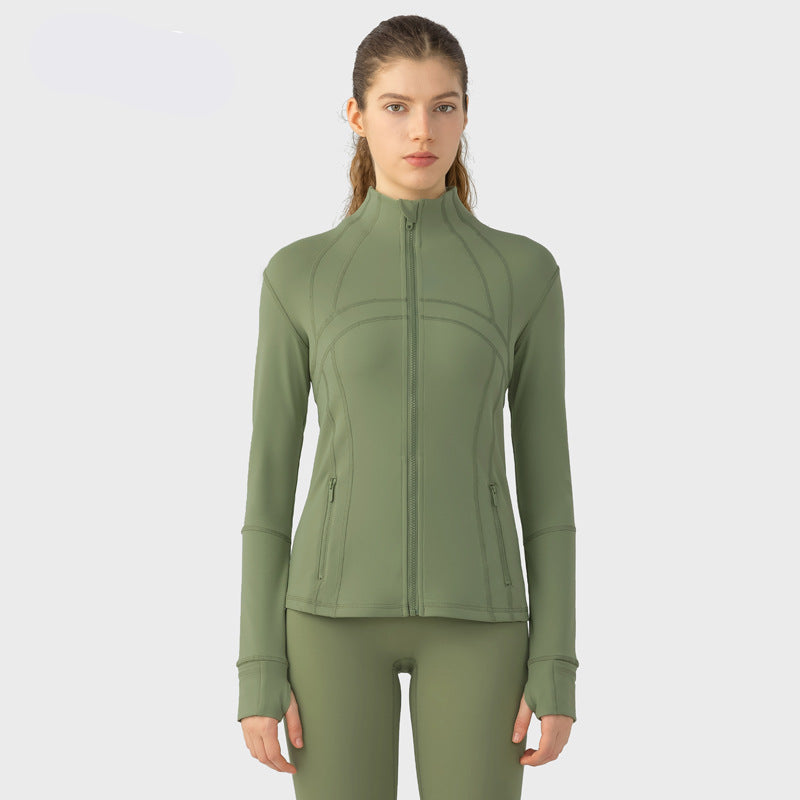 Slim-Fit Stand Collar Sports Jacket