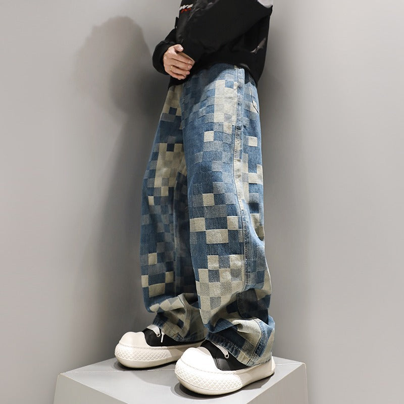 Loose Checkered Jeans