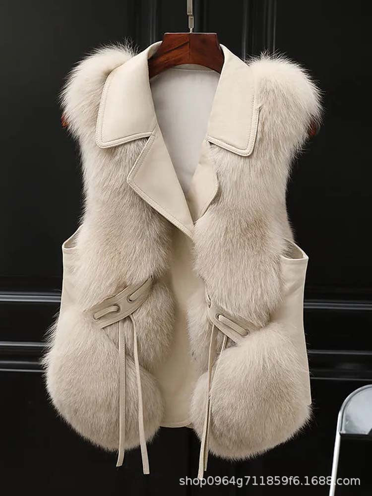 Faux Fur and Leather Vest