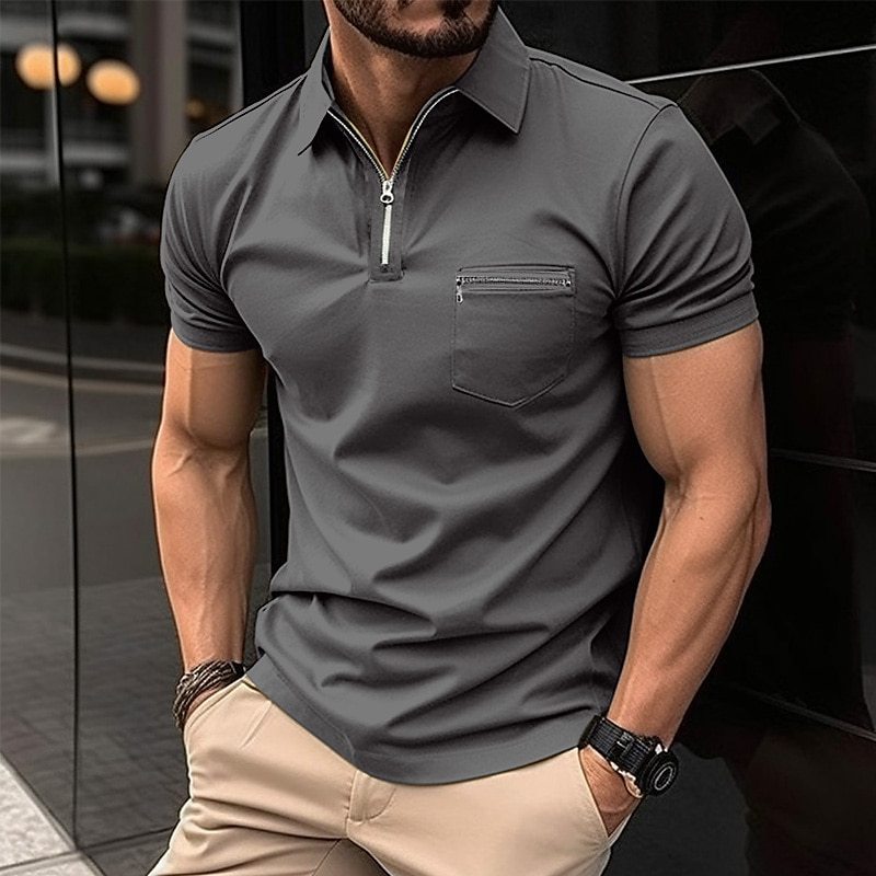 Men's Quarter-Zip Polo Shirt