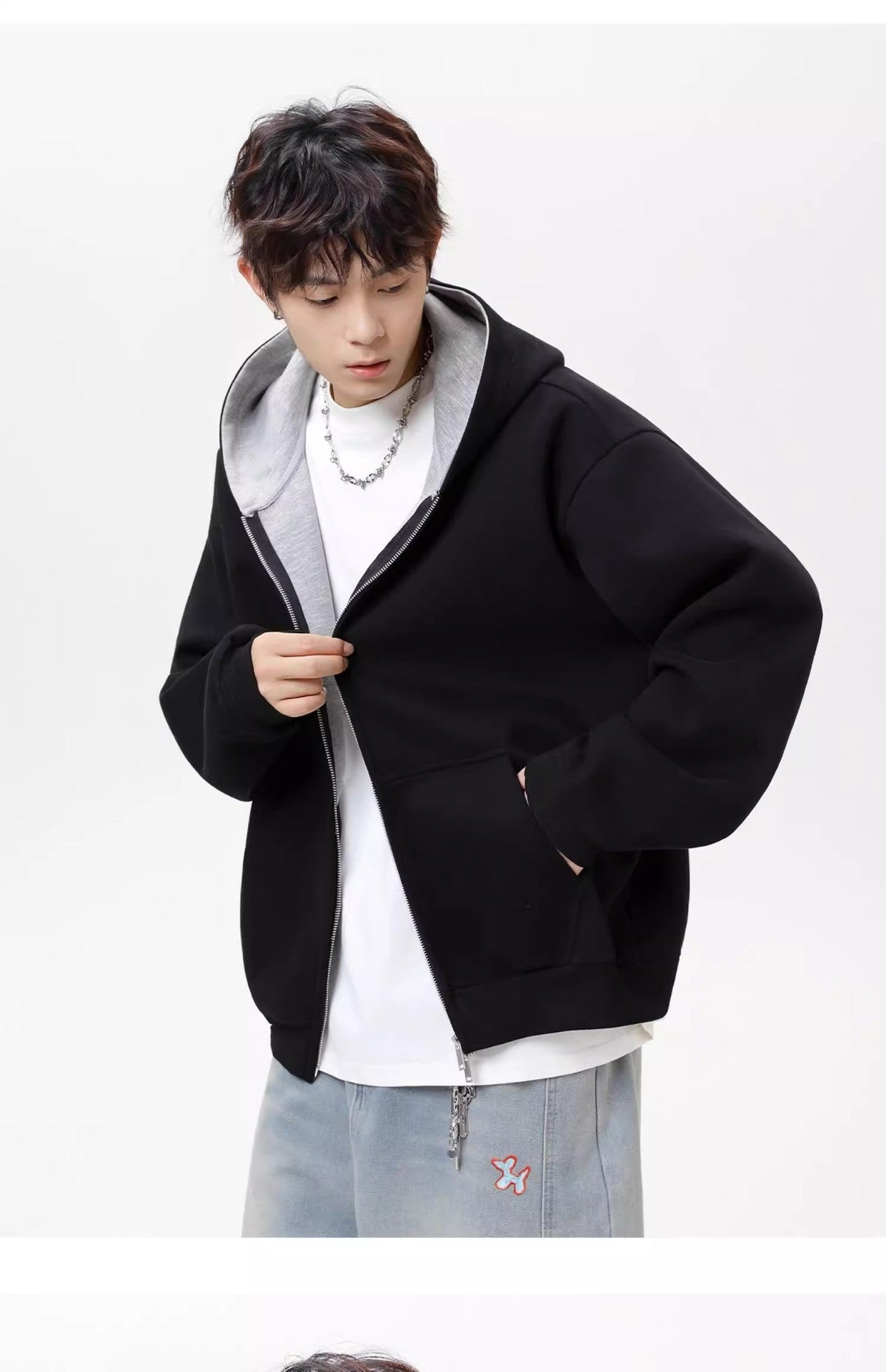 Dual-Zip Hoodie Jacket