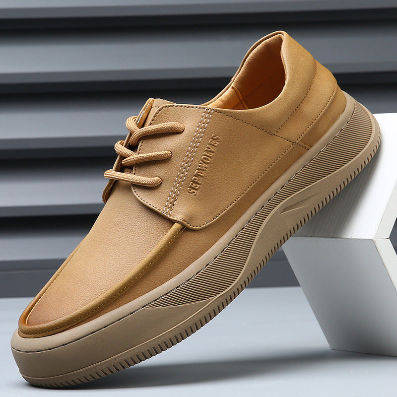 Perforated Leather Casual Loafers