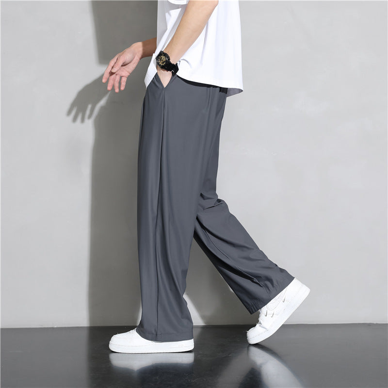 Silk casual loose plus size wide leg pants
