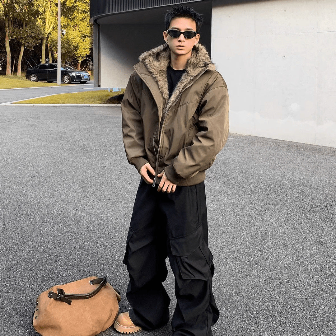 Fur-Lined Bomber Jacket
