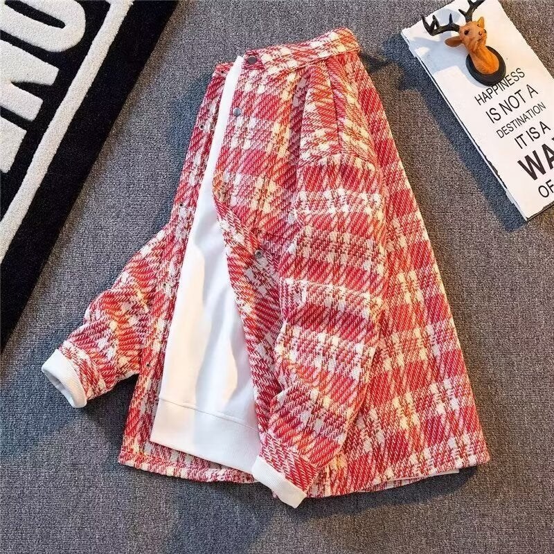 Plaid Knit Jacket