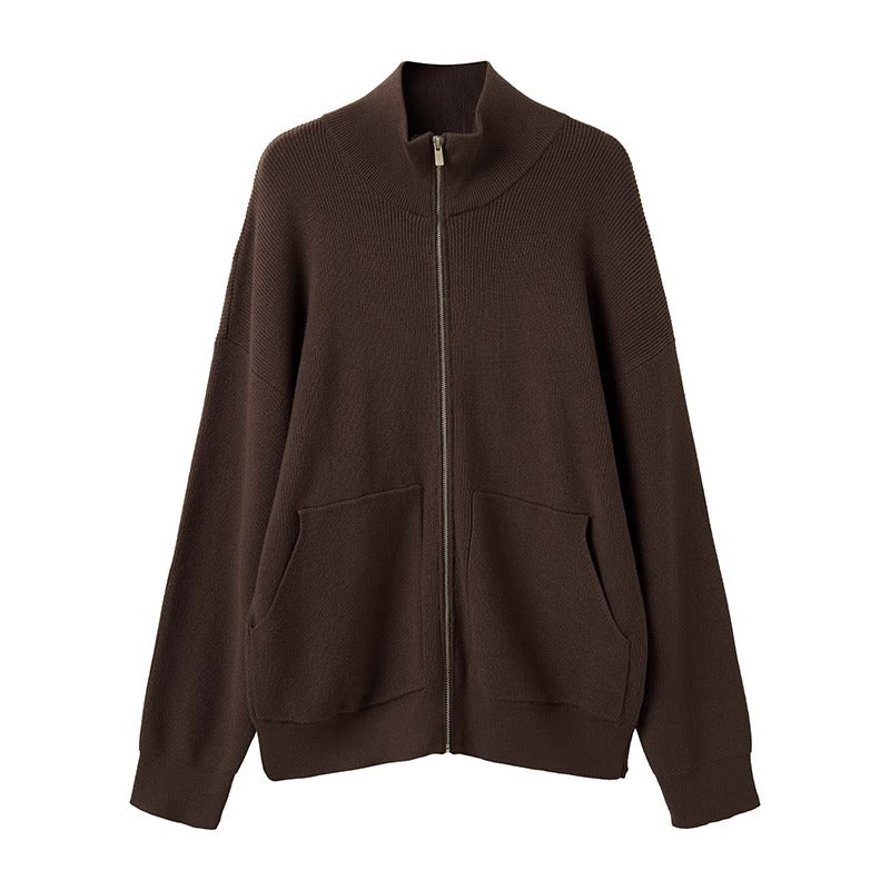 Zip-Up Knit Jacket