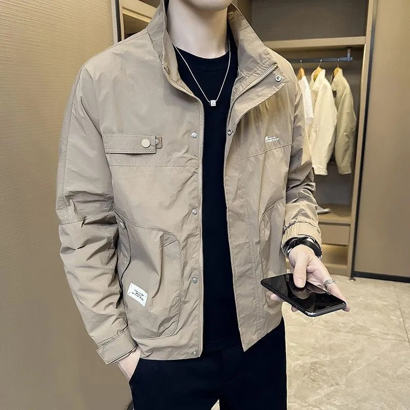 Men's Zipper Stand-Collar Jacket