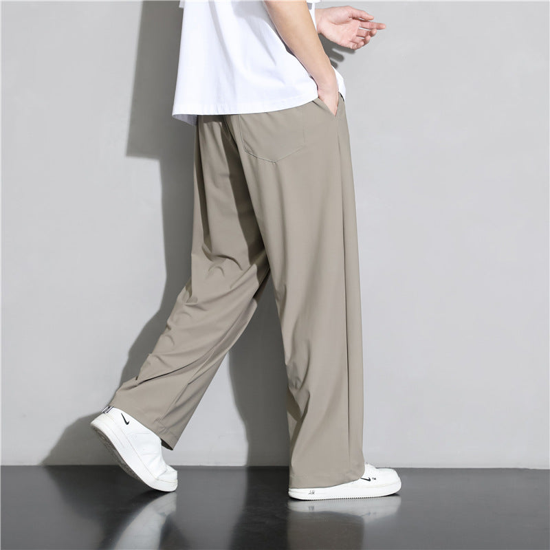 Silk casual loose plus size wide leg pants