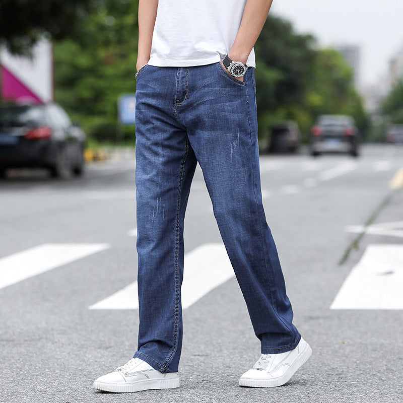 Men's Elastic Straight-Leg Jeans