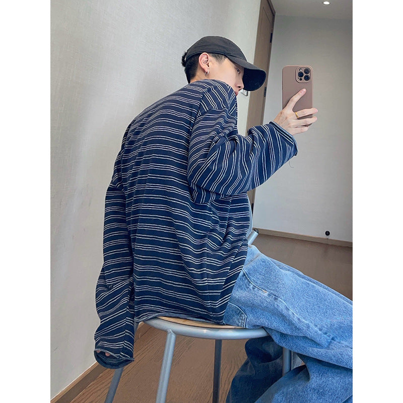 Striped Knit Sweatshirt