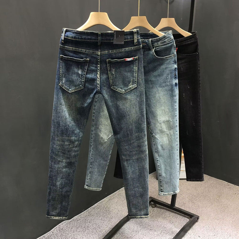 Slim-Fit Stretch Denim Trousers