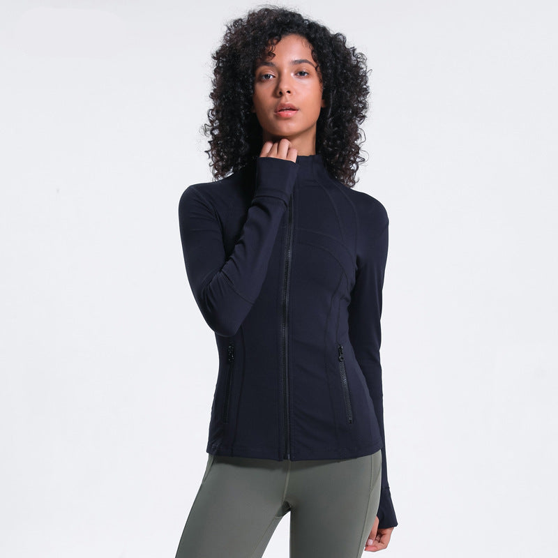 Slim-Fit Stand Collar Sports Jacket