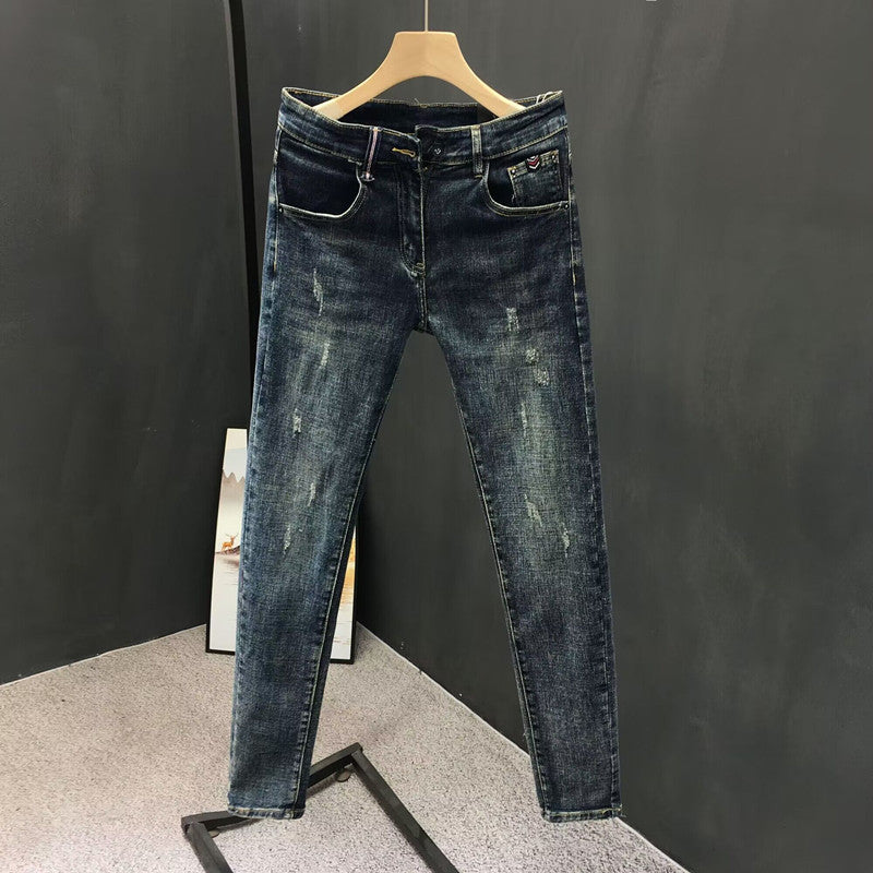 Slim-Fit Stretch Denim Trousers