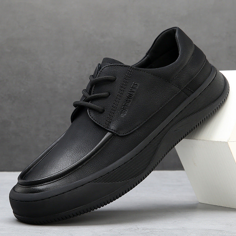 Perforated Leather Casual Loafers