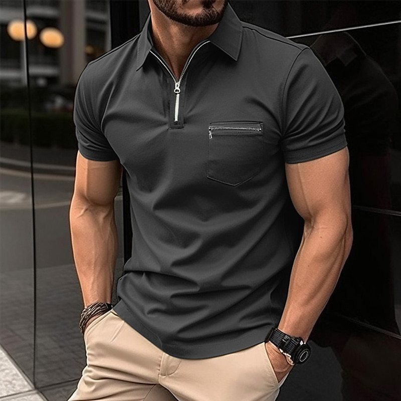 Men's Quarter-Zip Polo Shirt