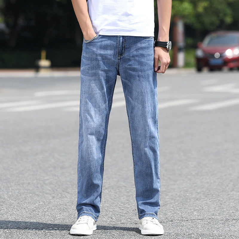Men's Elastic Straight-Leg Jeans