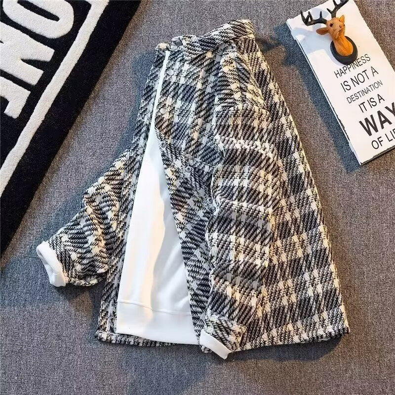 Plaid Knit Jacket