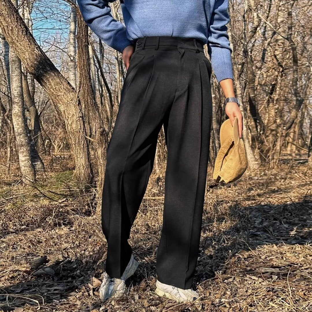 Men's Wide-Leg Drape Trousers