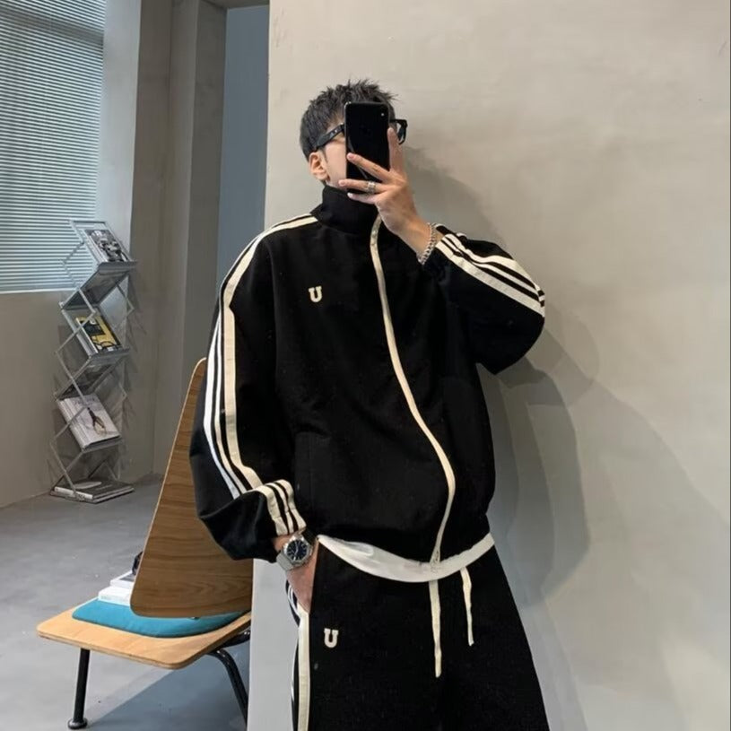 Trendy Stand-Collar Sports Set