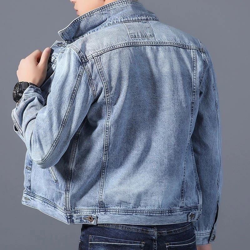 Slim-Fit Denim Casual Jacket