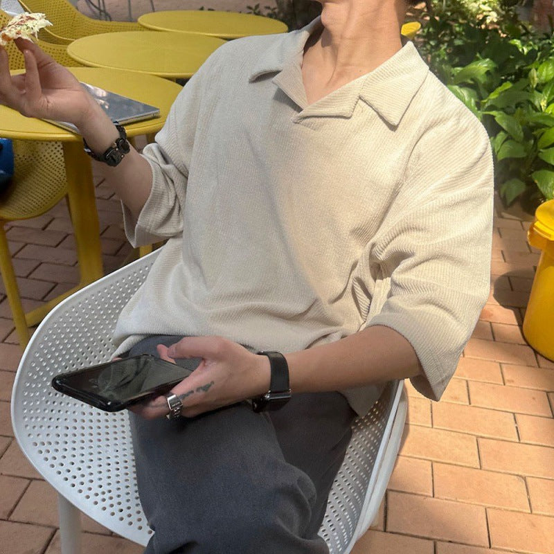 Men's Cuban Collar Knit Shirt