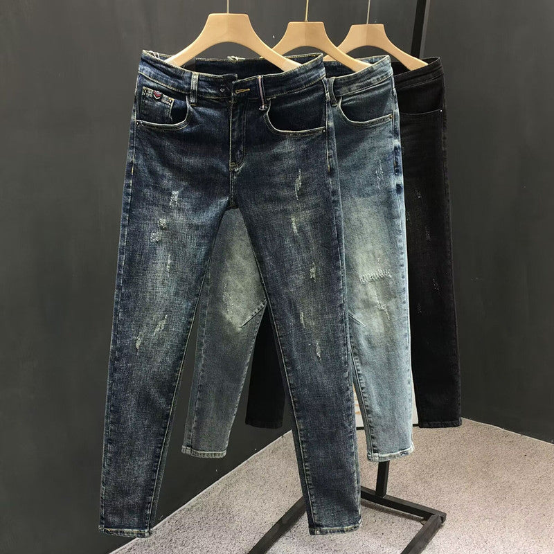 Slim-Fit Stretch Denim Trousers