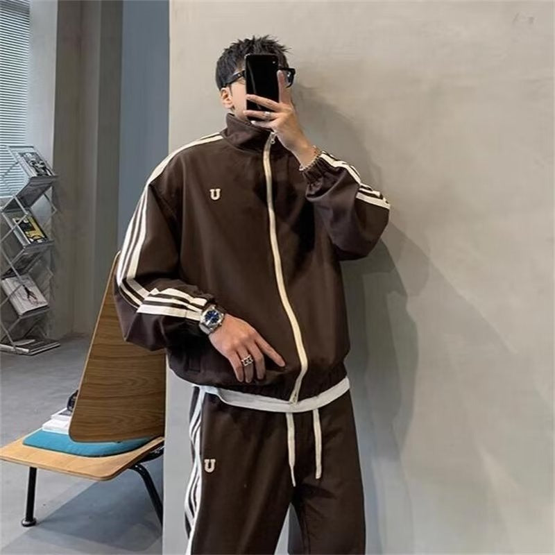 Trendy Stand-Collar Sports Set