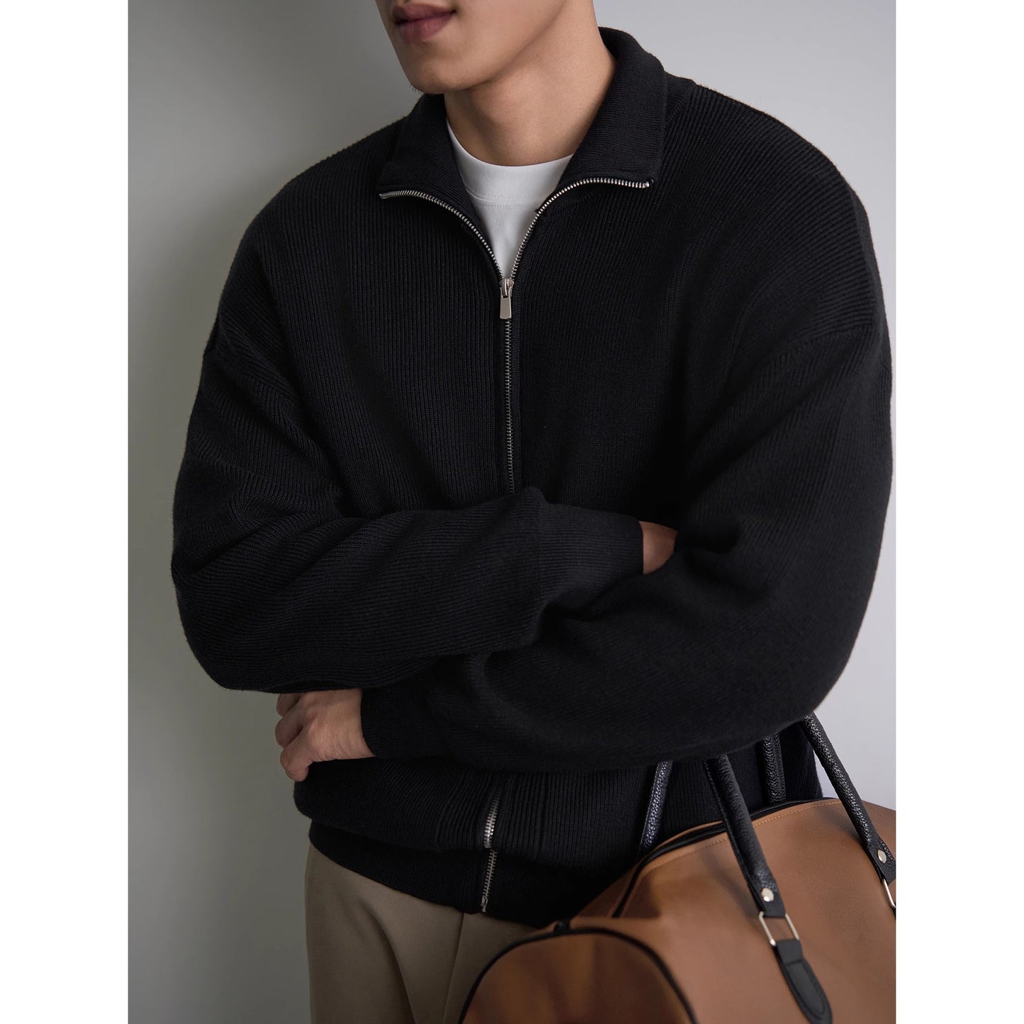 Zip-Up Knit Jacket