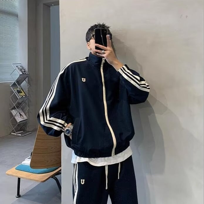 Trendy Stand-Collar Sports Set