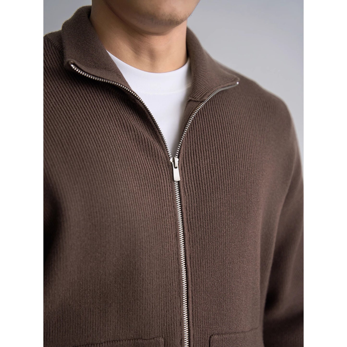 Zip-Up Knit Jacket
