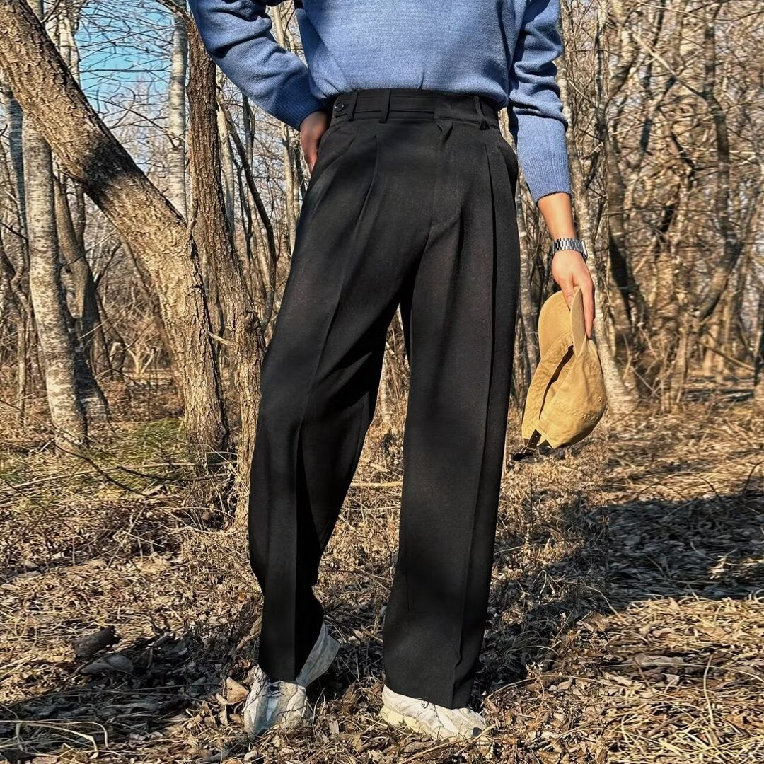 Men's Wide-Leg Drape Trousers