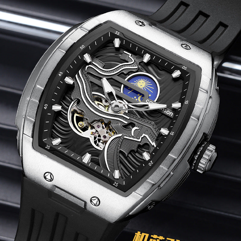 Calvinson Skeleton Men's Watch Automatic, Luminous, Waterproof & Stylish!