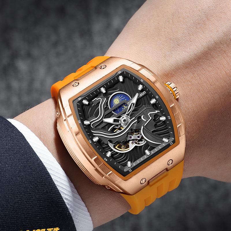 Calvinson Skeleton Men's Watch Automatic, Luminous, Waterproof & Stylish!
