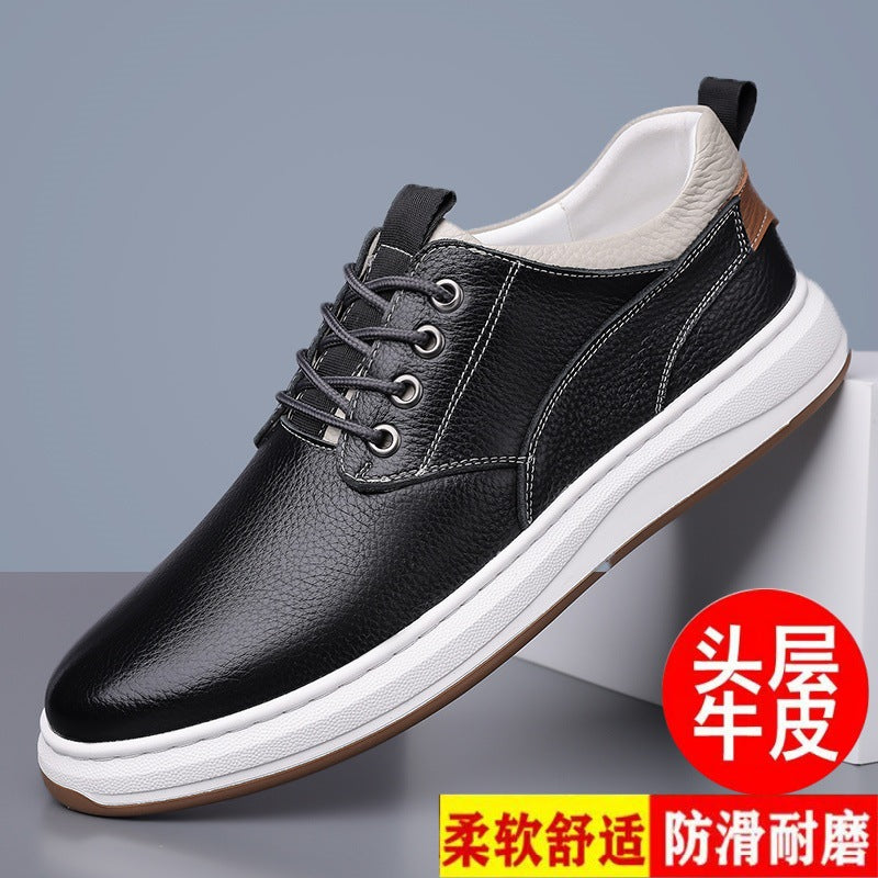 Men's Leather Breathable Casual Leather Shoes Men's Handmade Online Versatile Board Shoes Men's 2528